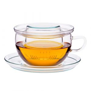 2 theeglazen TEA TIME-G  met glazen filter en 2x50 gram thee